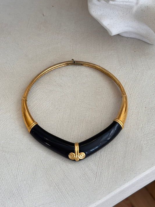 Givenchy Black and Gold Collar Necklace