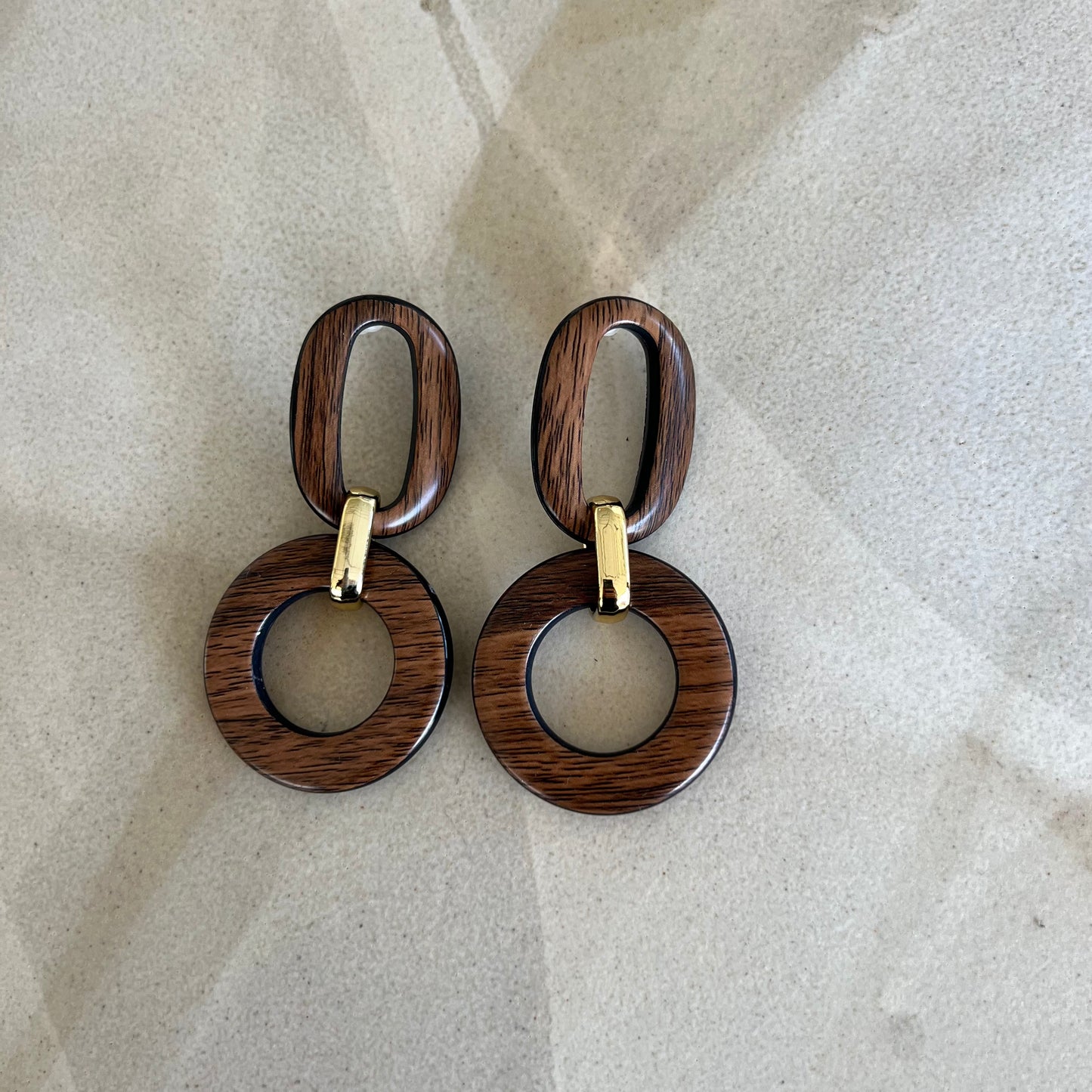 Wood Double Earrings
