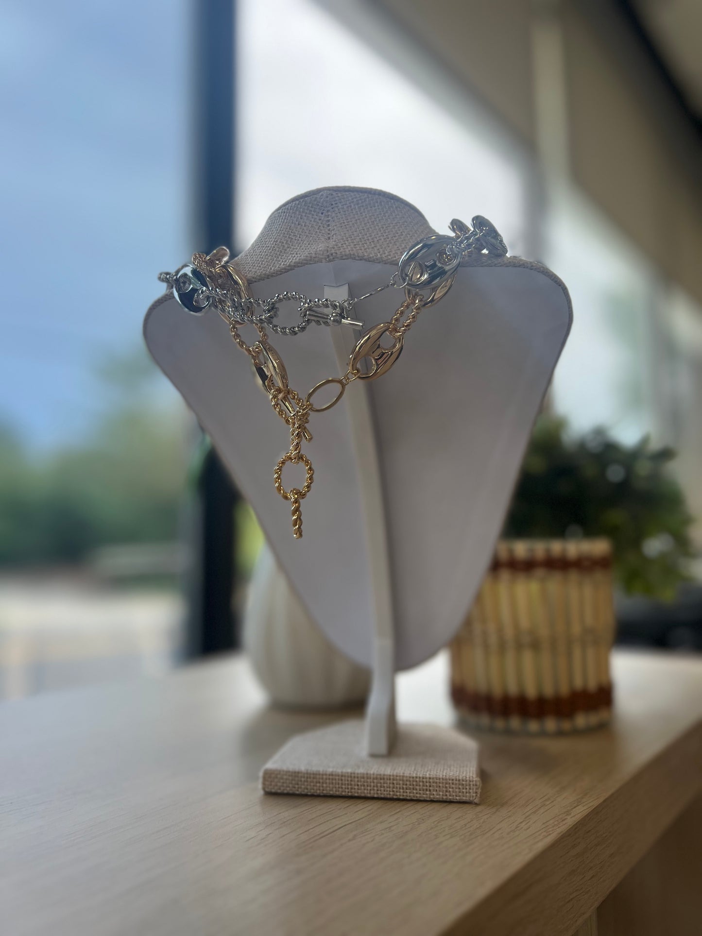 Coffee Bean Link Necklace
