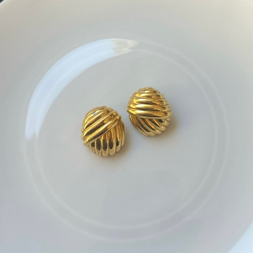 Vintage Ciner Gold Statement Earrings