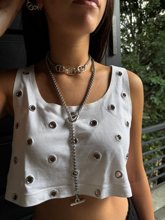Mariner Link Sterling Silver Long Chain Necklace