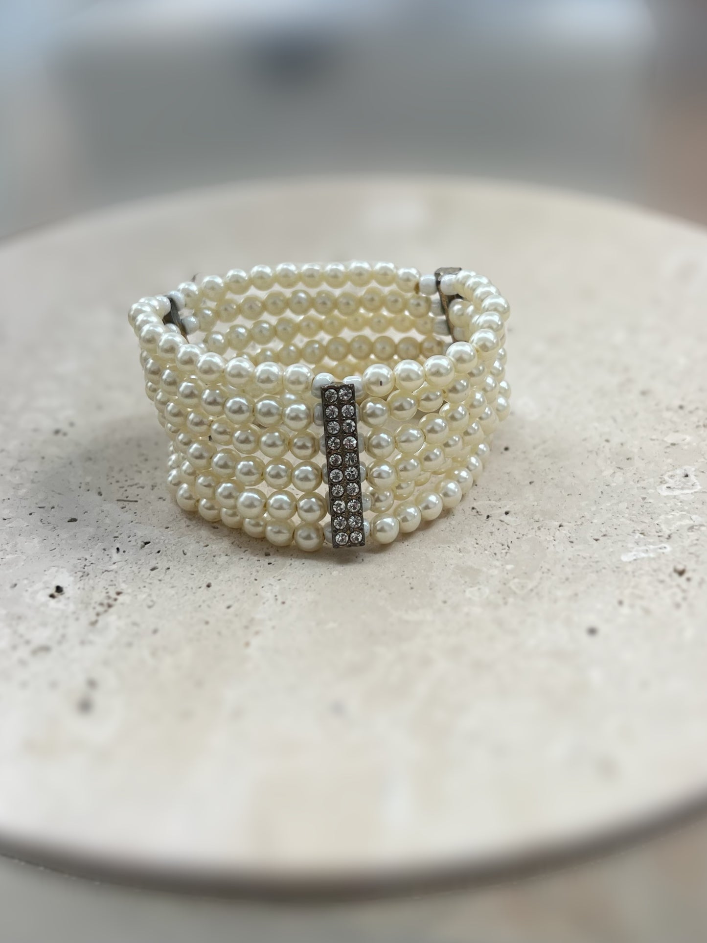 Pearl And Crystal Cuff