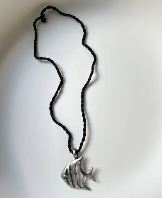 Twisted Rope Fish Pendant Necklace