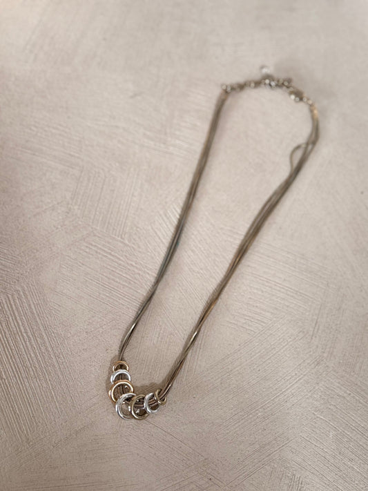 Multi Color Ring Necklace
