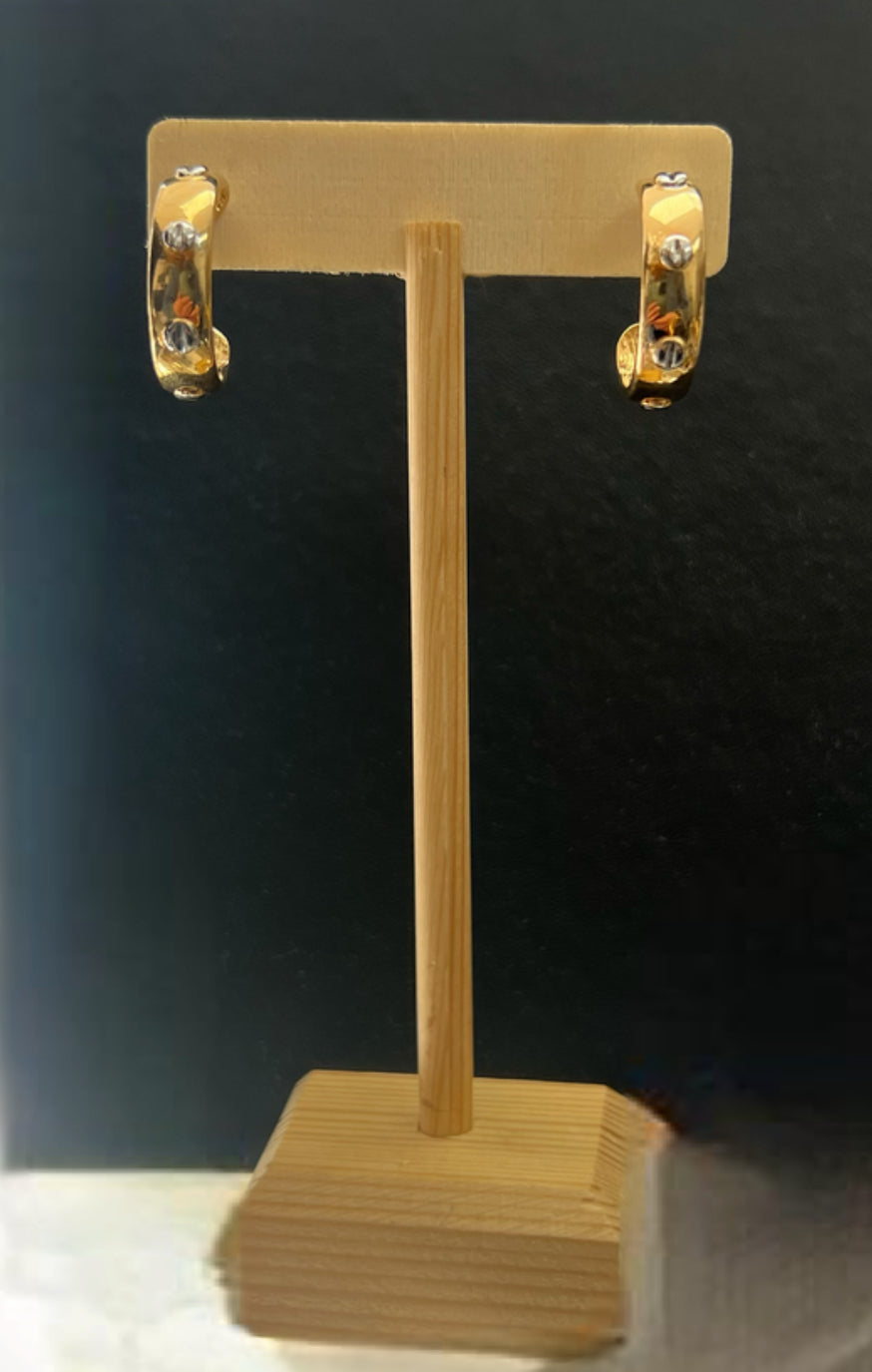 Vintage Two Tone Hoop Earrings