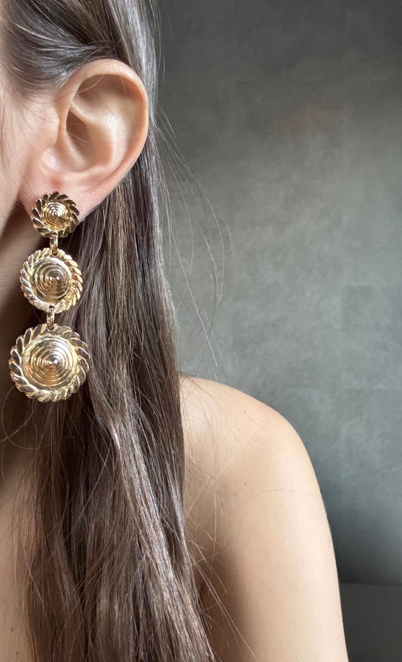 Vintage Circle Dangle Earrings