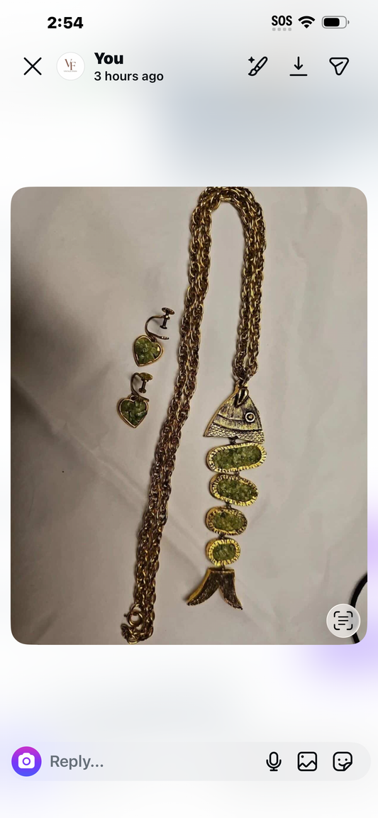 Green Fish Pendant Necklace