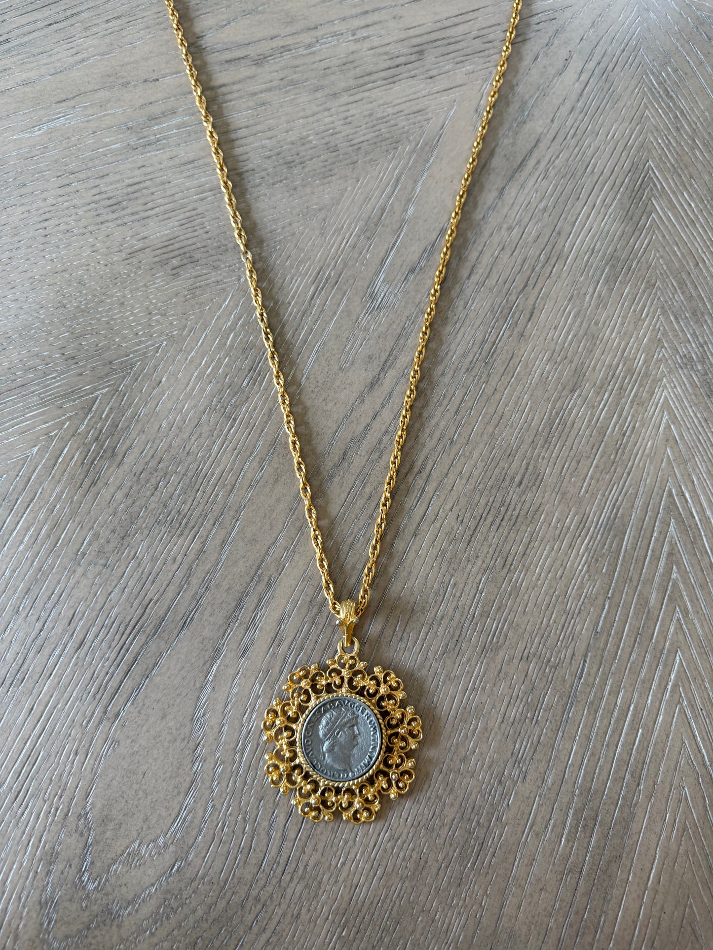 Vintage Coin Pendant Necklace