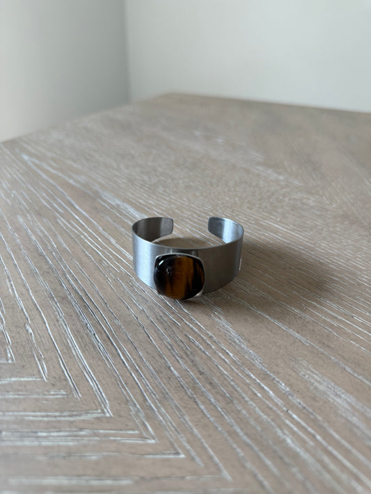 Vintage Tigers Eye Silver Cuff