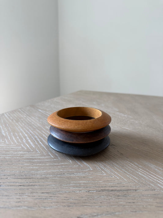 Vintage Set of Three Wood Bangles