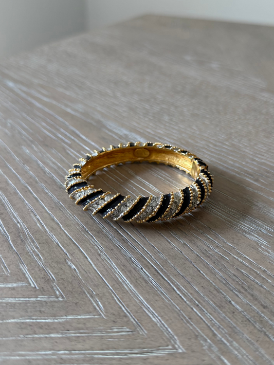 Black and Crystal Bangle