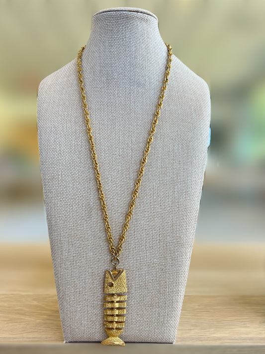 Gold Fish Vintage Necklace
