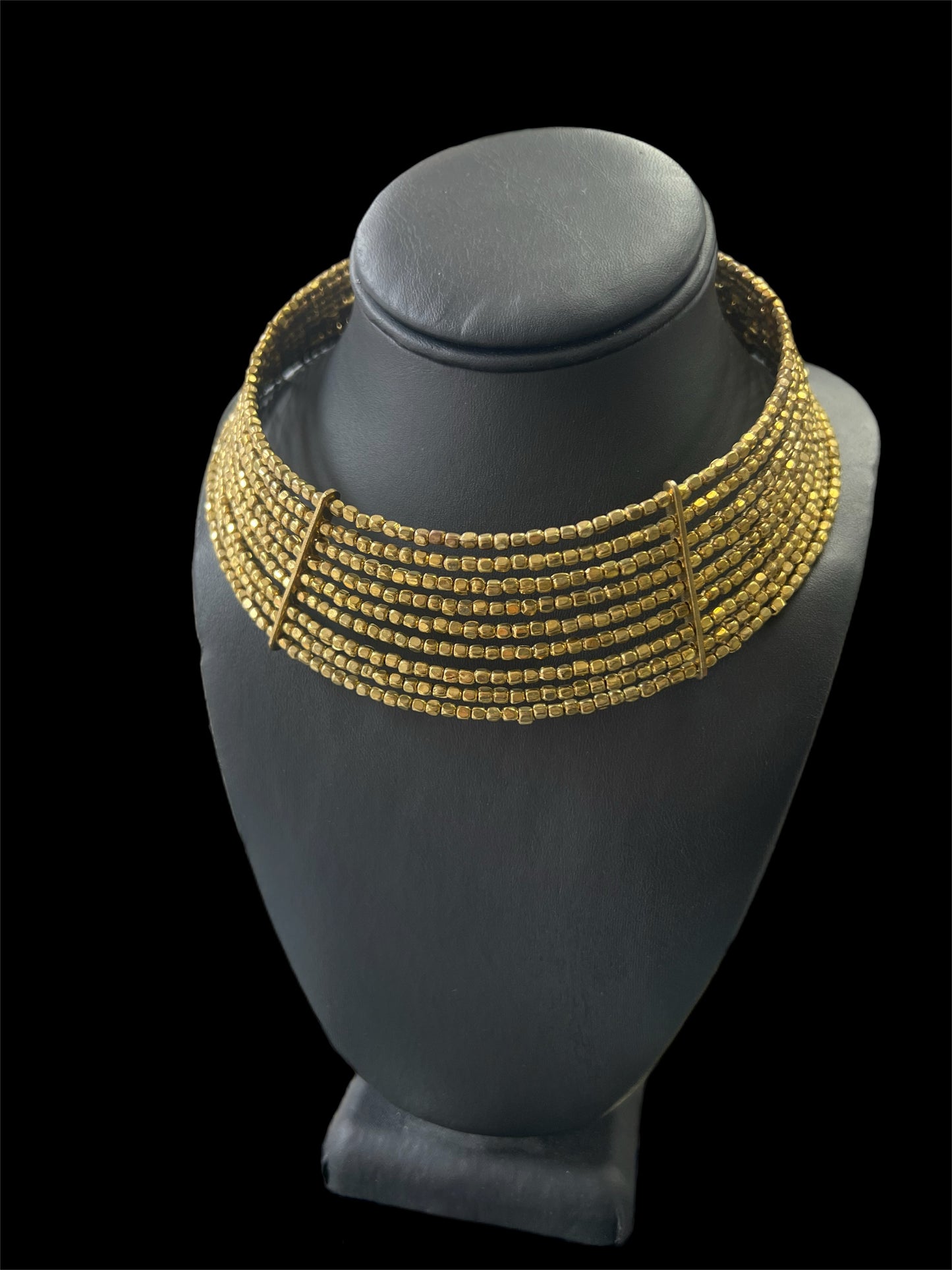 Gold Beaded Collar Necklace