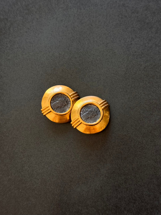 Vintage Carol Lee Coin Earrings