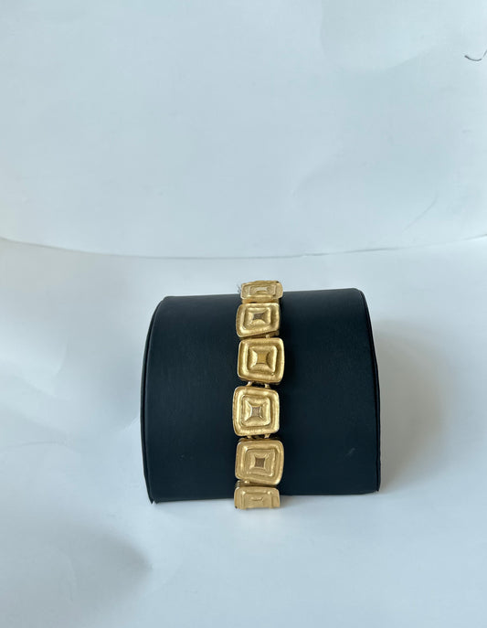 Gold Square Shaped Link Bracelet