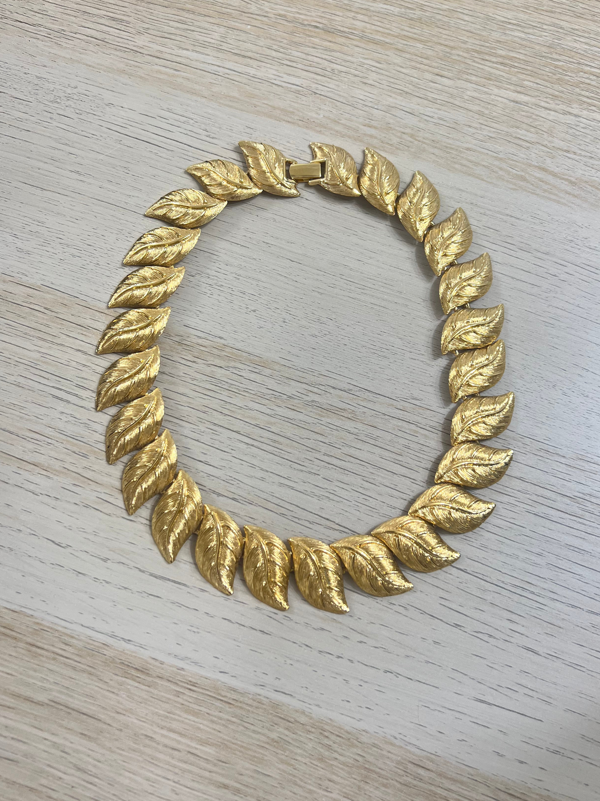 Vintage Gold Leaf Choker Necklace