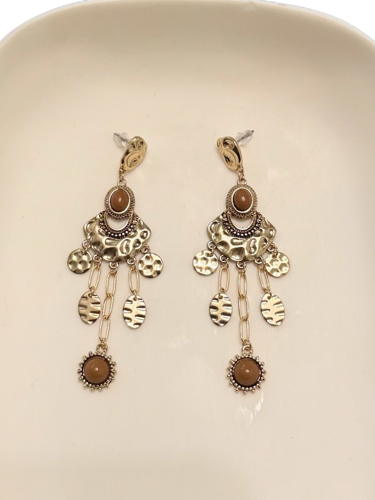 Gold Fringe Drop Earrings