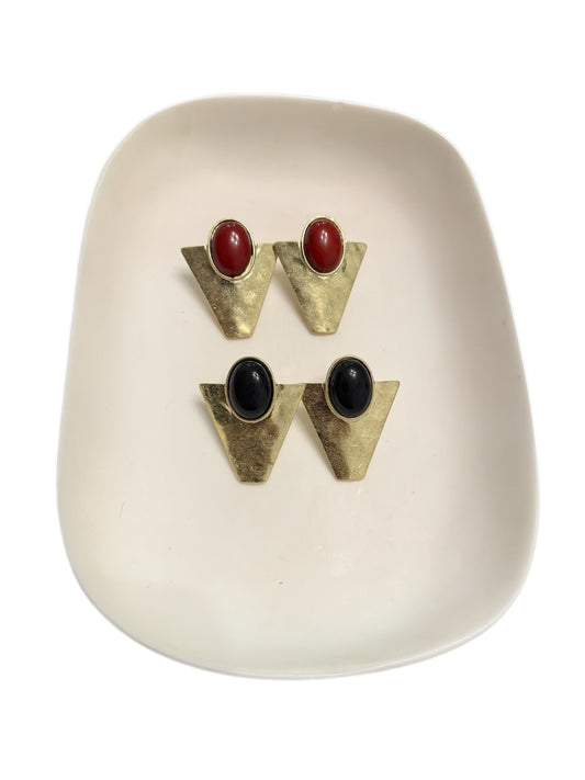 Gold Tone Triangle Earrings