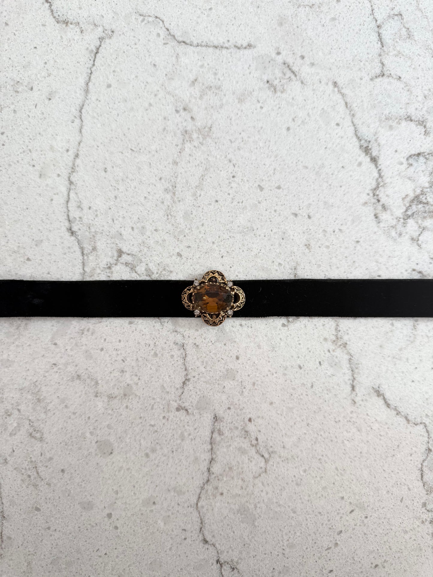 Vintage Black Velvet Choker With pedant