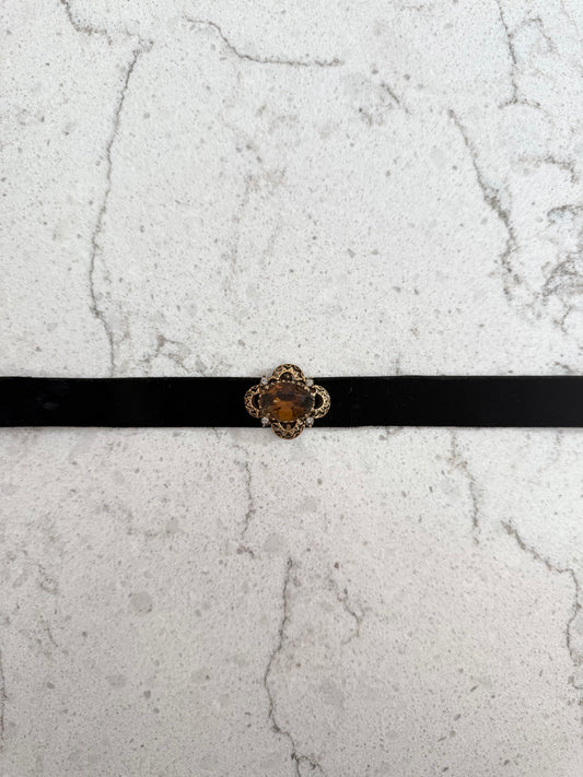 Vintage Black Velvet Choker With pedant