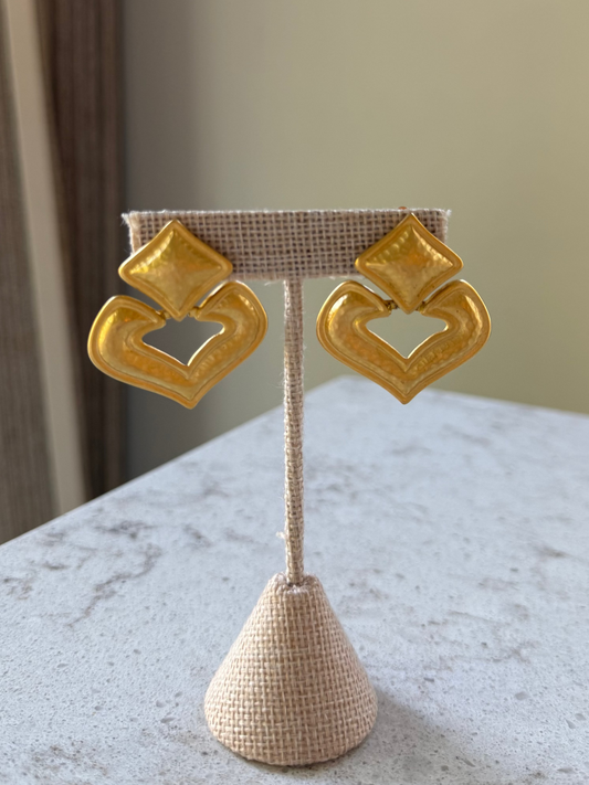 Gold Heart Earrings
