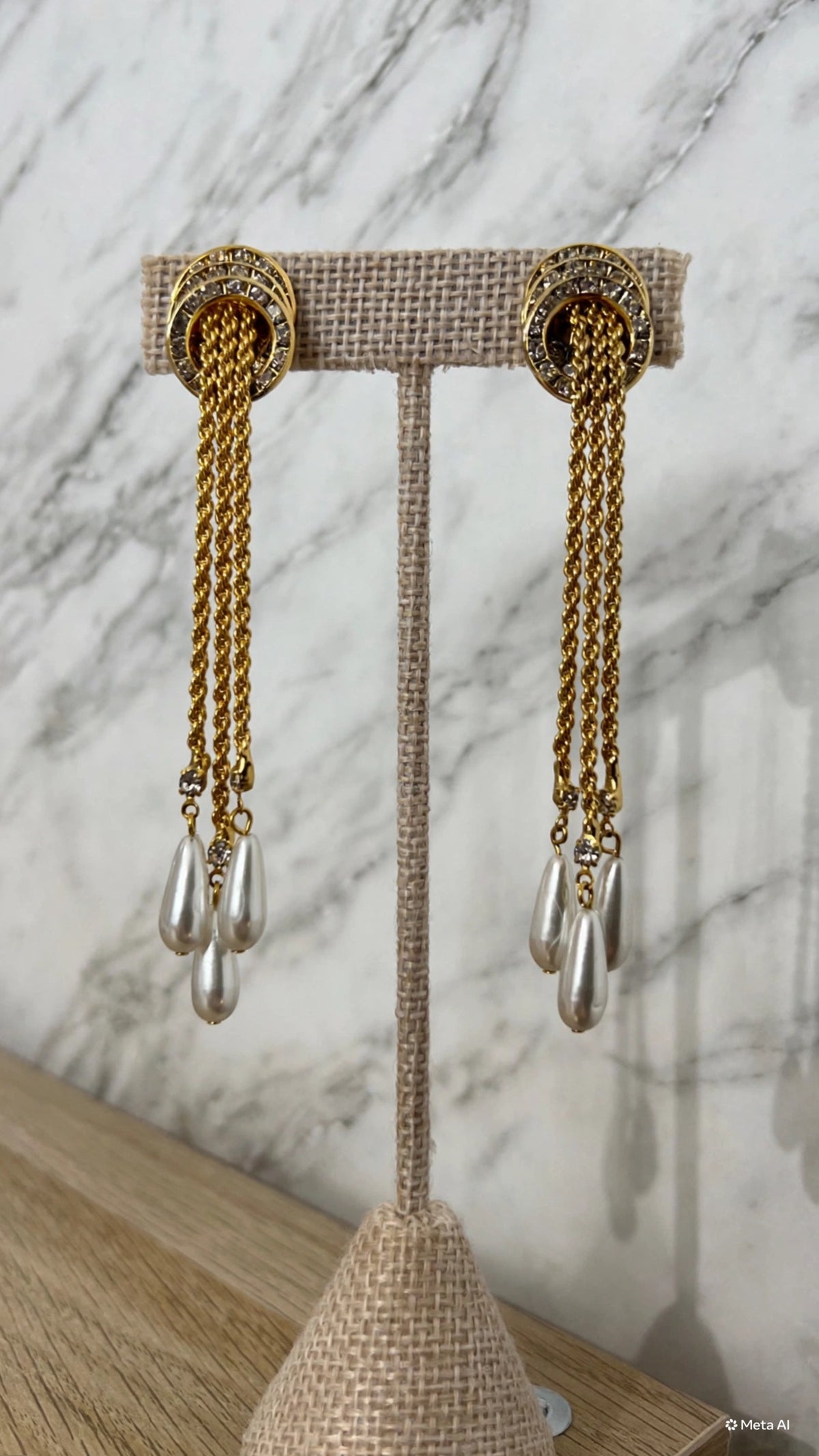 Rope Pearl Tassel Earrings