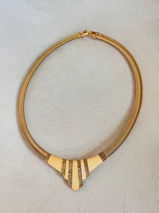 Givenchy Gold Mesh And Crystal Choker