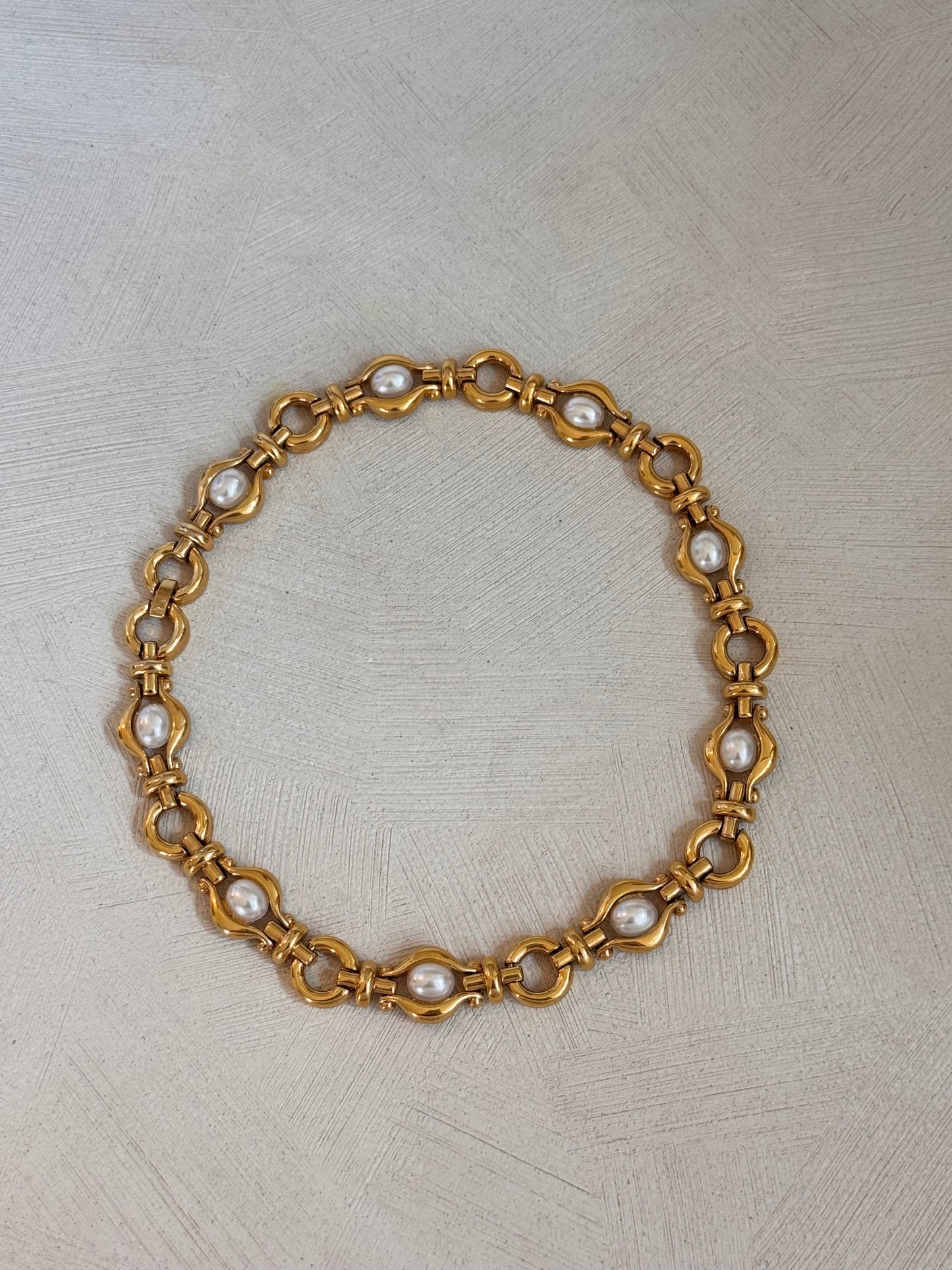 Gold And Pearl Necklace Choker