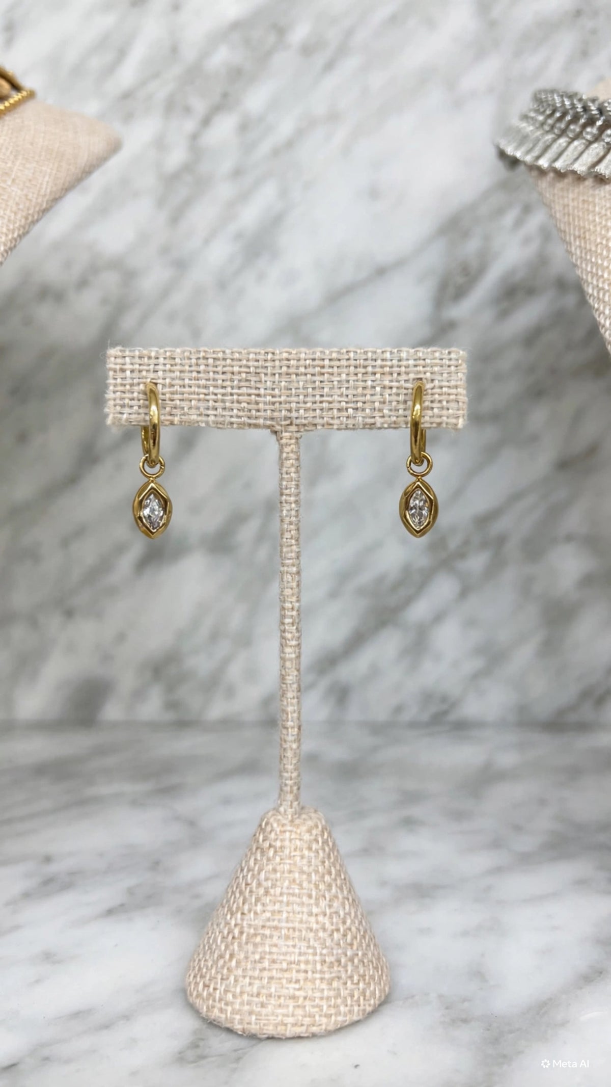 Gold Huggie Bezeled Earring