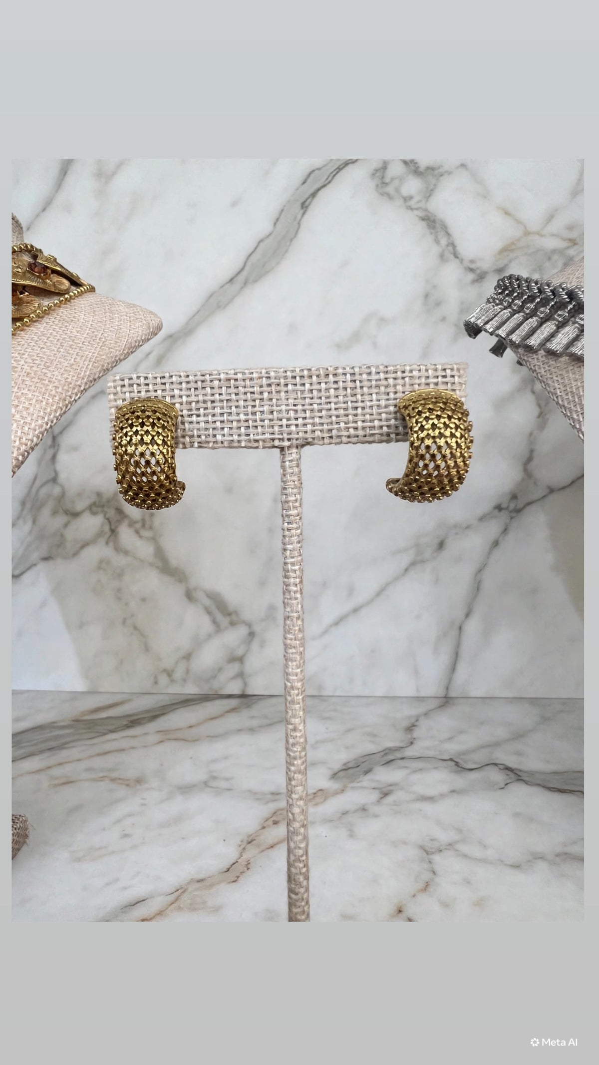 Textured Gold Hoop Earring
