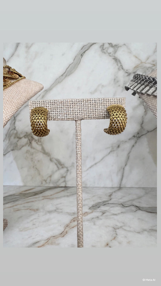 Textured Gold Hoop Earring