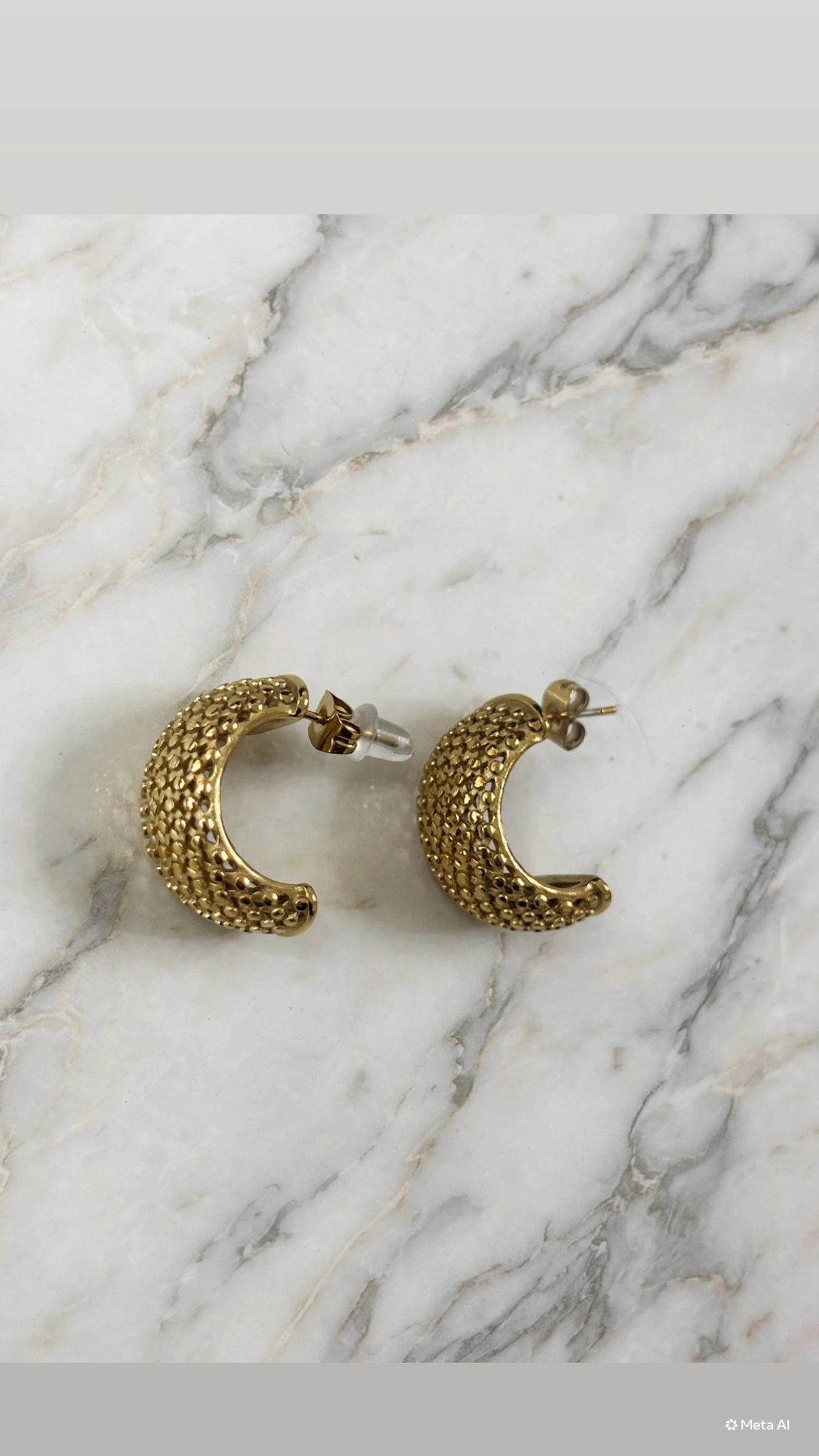 Textured Gold Hoop Earring
