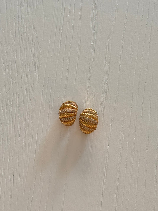 Ciner Gold And Crystal Earrings