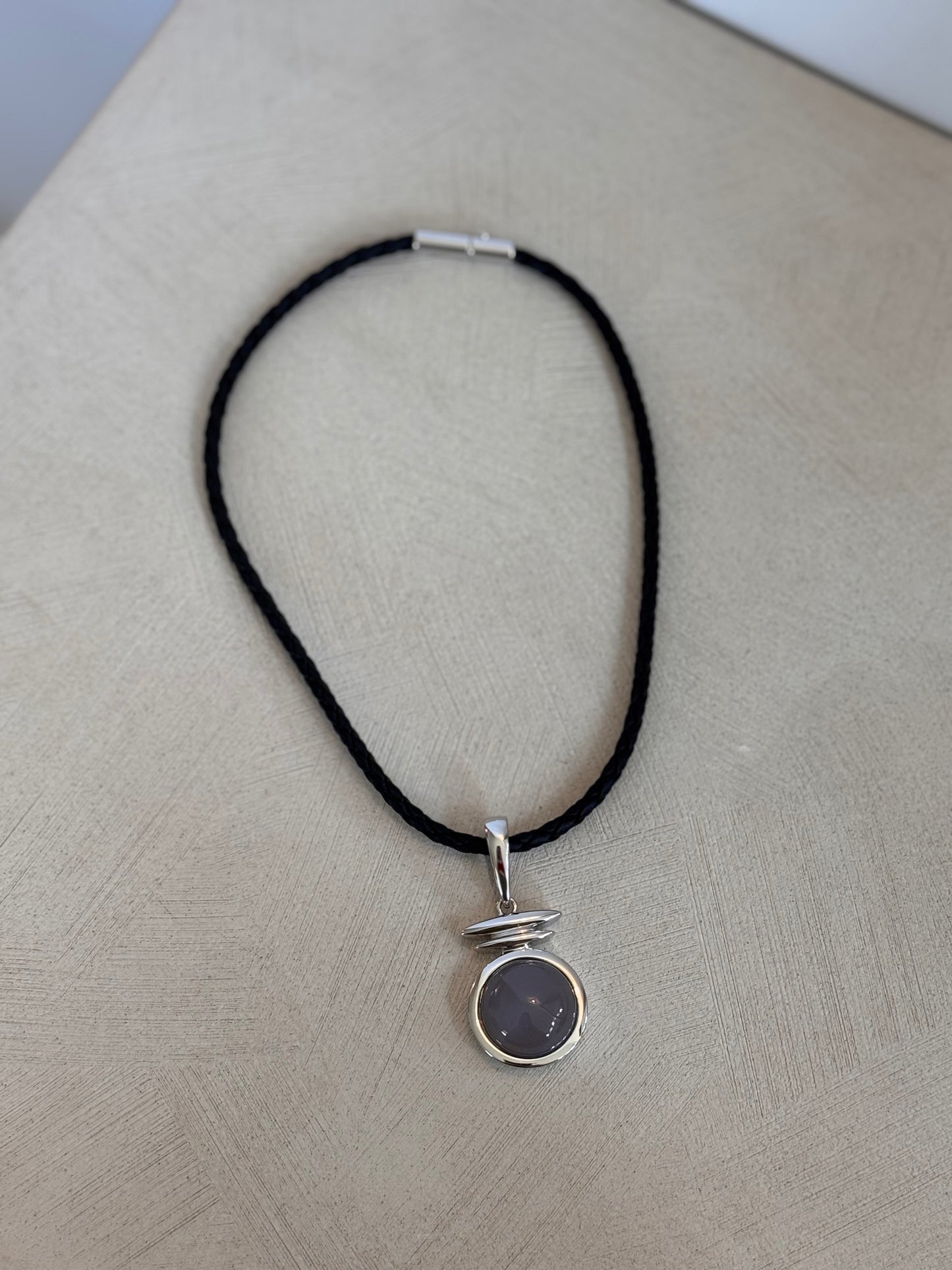 Black and Silver Cord Pendant