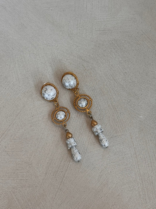 Gold and Pearl Hanging Earring
