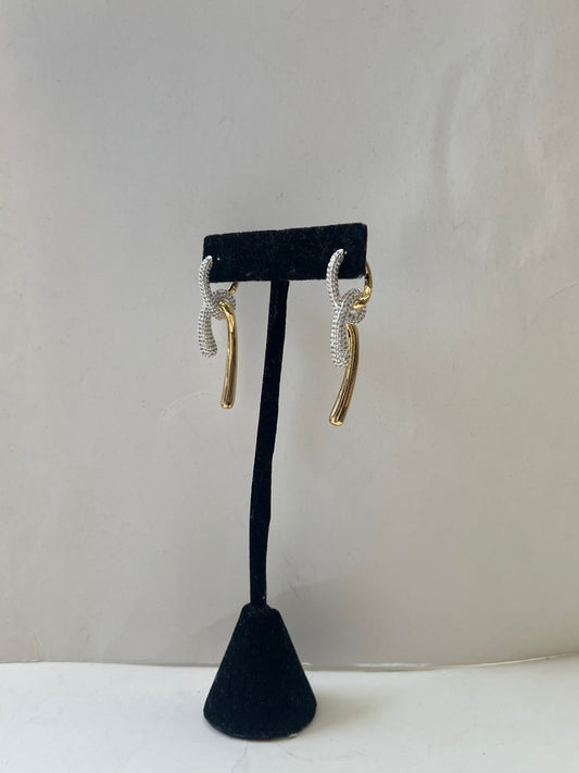 Crystal And Gold Knot Earring