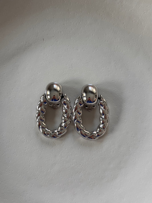 Silver Door Knocker Earrings