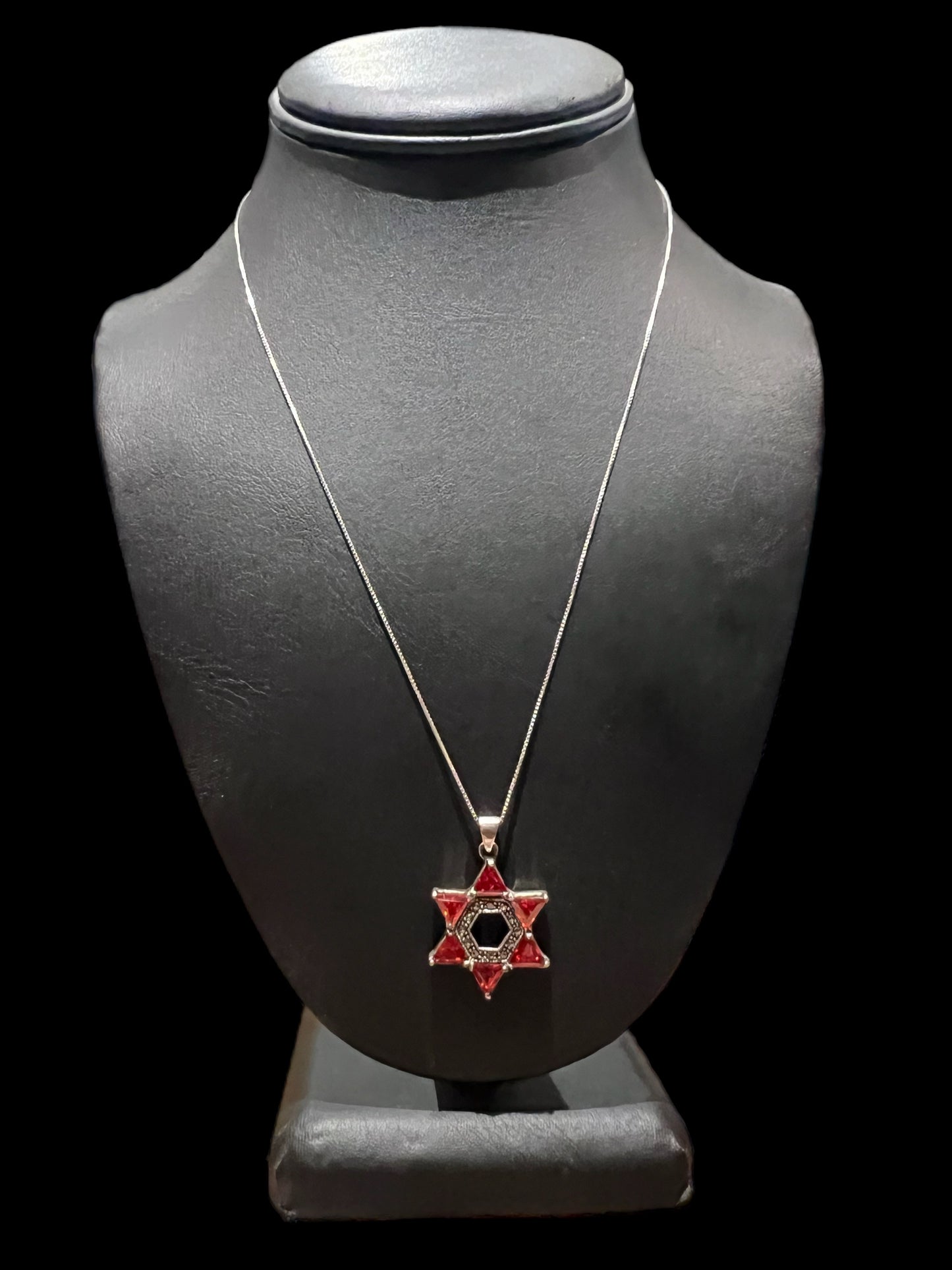 Jewish Star With Red Crystal