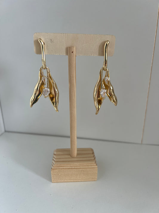 Crystal Gold Earring