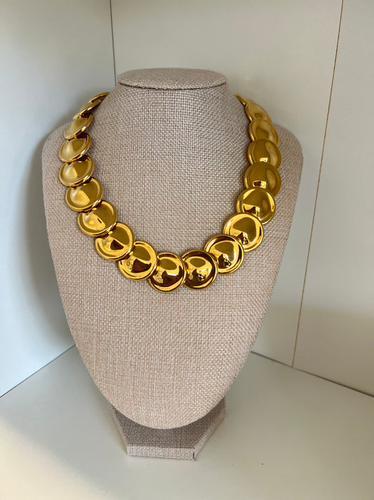 Gold hammered Collar Necklace