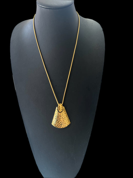 Gold Hammered Pendant