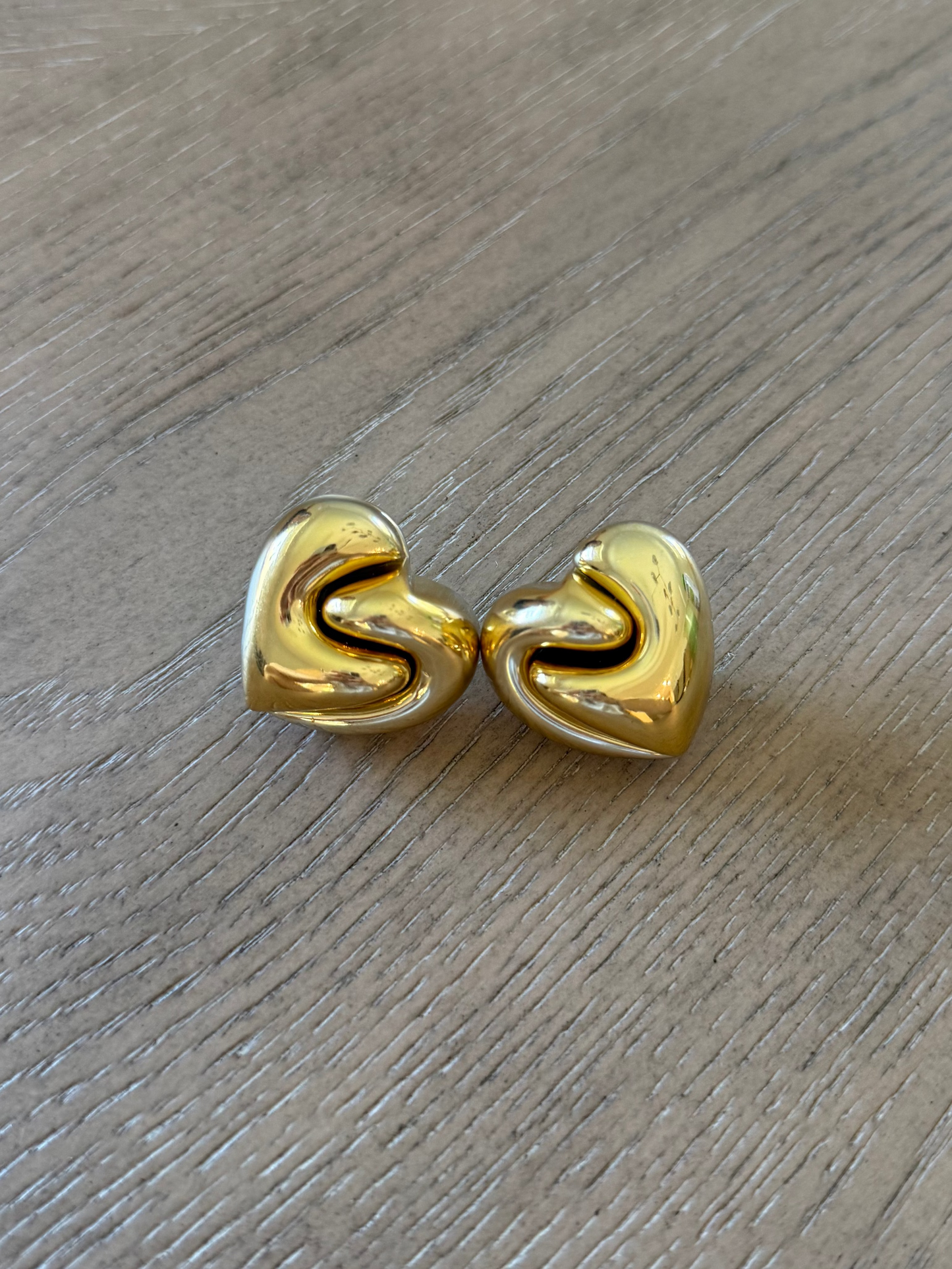 Vintage Oversized Heart Clip Earrings
