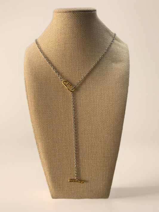 Two Tone Lariat Necklace