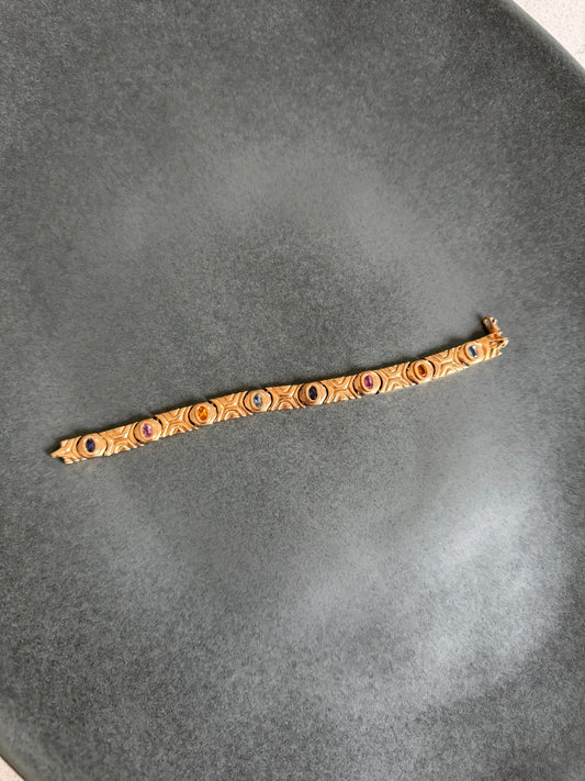 Vintage Gold Multi Color Stone Bracelet