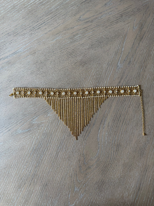 Tassel and Rhinestone Choker Necklace