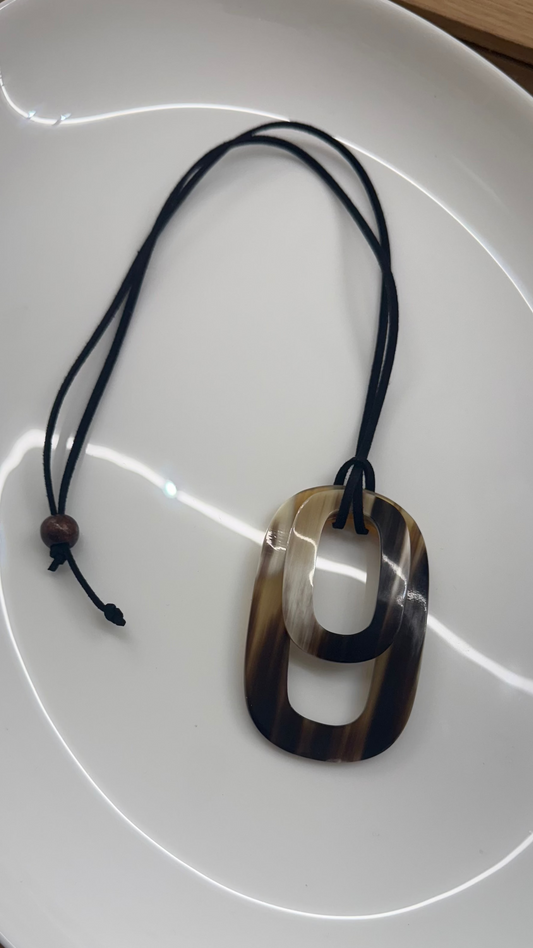 Horn Pendant Cord Necklace