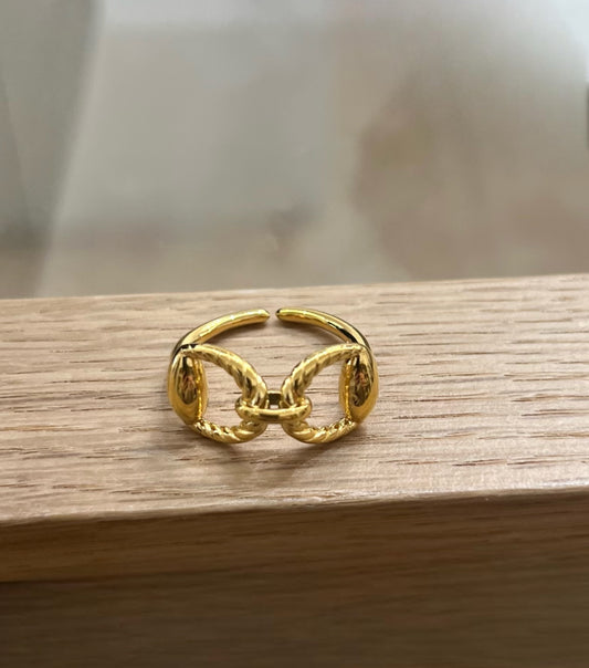 Gold Horsebit Ring