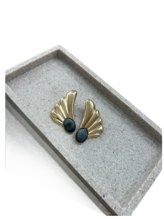 Wing Black and  Gold Earring
