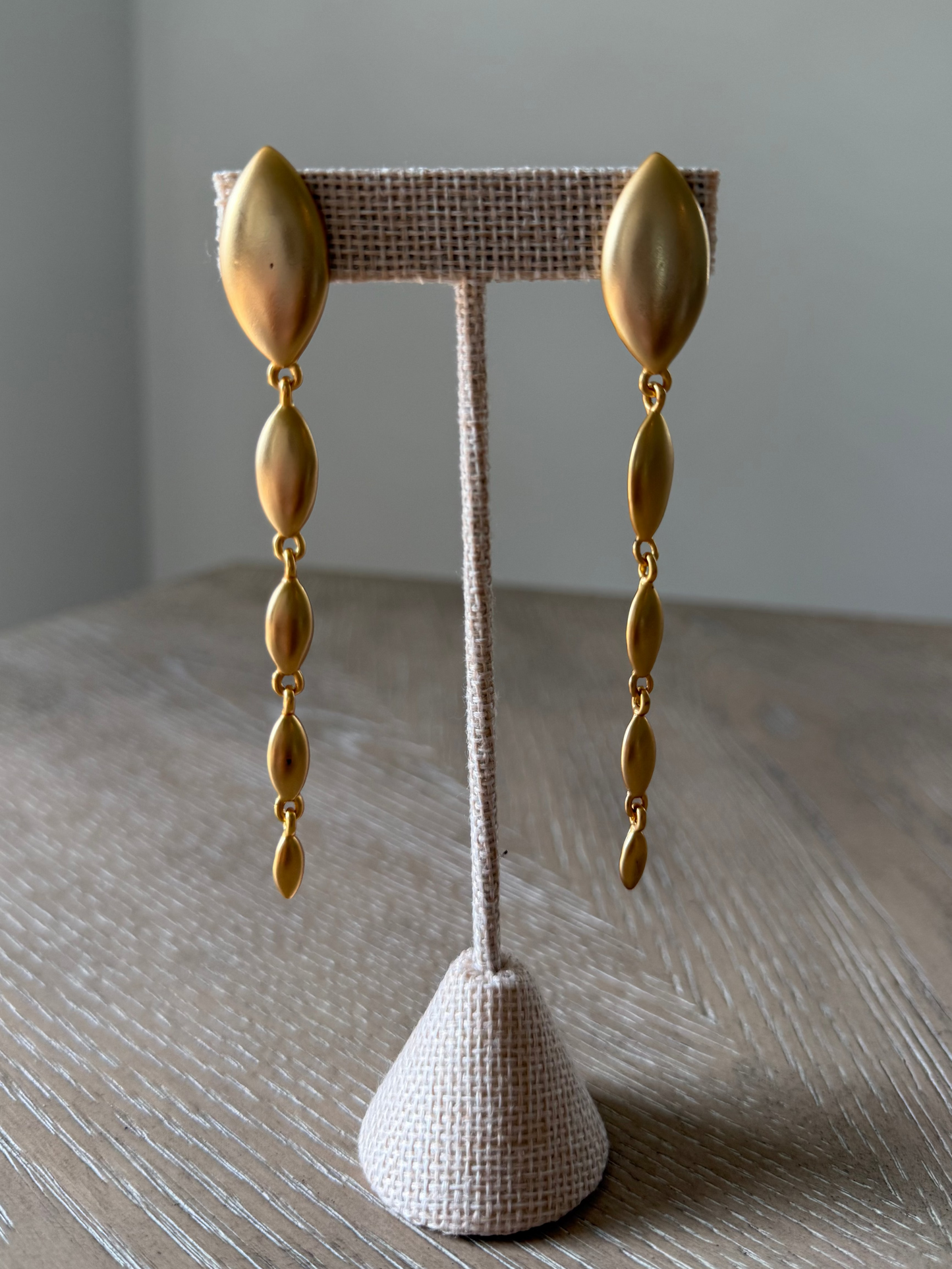 Vintage Matte Gold Hanging Earrings