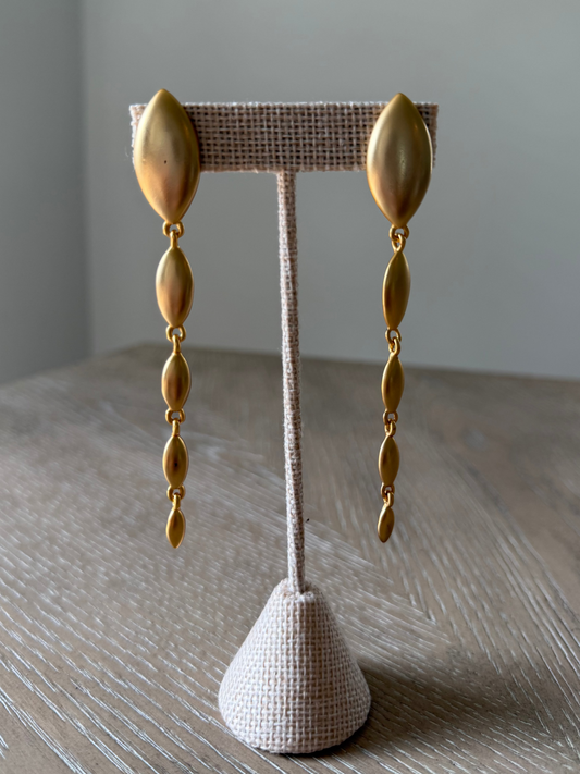 Vintage Matte Gold Hanging Earrings